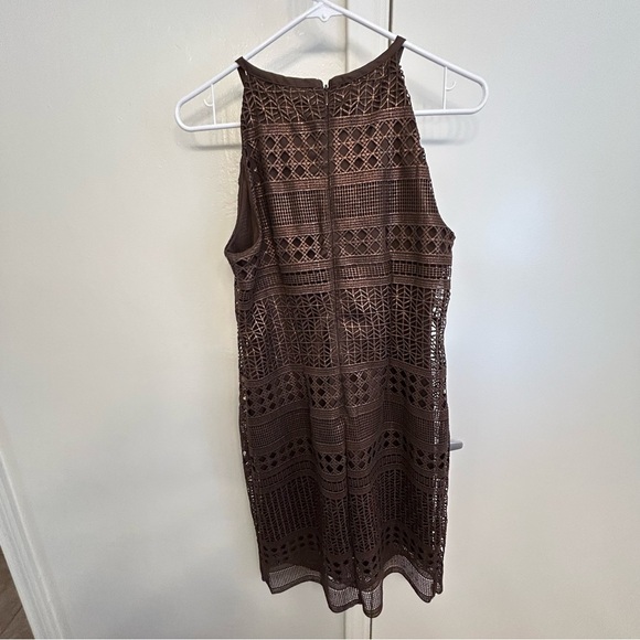 White House Black Market Brown Metallic Dress Size 2 - Picture 9 of 10